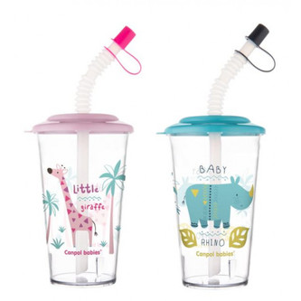 Canpol babies Hrneček s uzavíratelnou slámkou AFRIKA 320ml