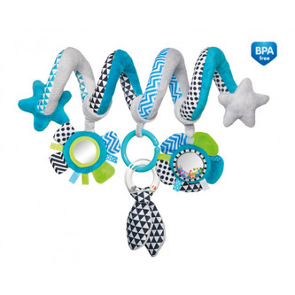 Canpol babies Plyšová spirála do kočárku ZIG ZAG modrá