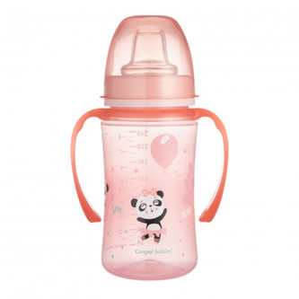 Canpol babies Tréninkový hrneček EXOTIC ANIMALS 240ml růžový