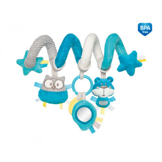 Canpol babies Plyšová spirála do kočárku PASTEL FRIENDS tyrkysová