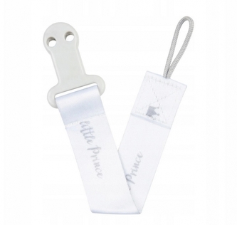 Canpol babies Stužka na dudlík s klipem ROYAL BABY šedá