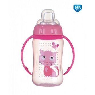 Canpol babies Tréninkový hrneček CUTE ANIMALS se silikonovým pítkem a úchyty 320ml
