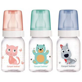 Canpol babies Lahev s potiskem CUTE ANIMALS 120ml
