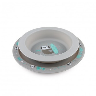 Canpol babies Jídelní sada EXOTIC ANIMALS 2ks šedá