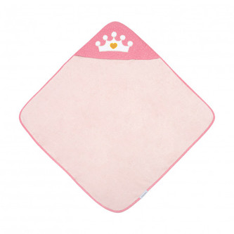 Canpol babies Měkká osuška s kapucí 85x85cm ROYAL BABY růžová
