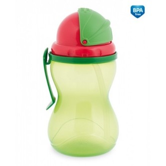 Canpol babies Sportovní lahev se slámkou 370ml zelená