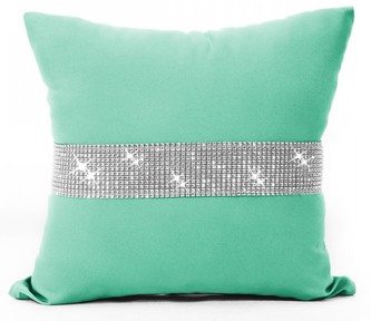 Polštář GLAM se zirkony mátová 40x40 cm Mybesthome