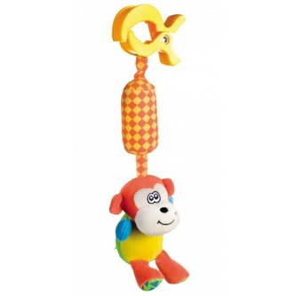 Canpol babies Plyšové chrastítko s klipem opička