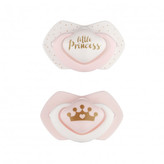 Canpol babies Set symetrických silikonových dudlíků Light touch 6-18m ROYAL BABY růžový