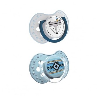 LOVI Dudlík 6-18m silikonový dynamický Indian summer 2ks