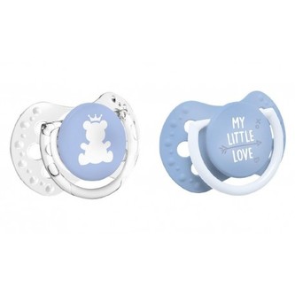 LOVI Dudlík s mini štítkem 0-2m silikonový dynamický MY LITTLE LOVE 2ks