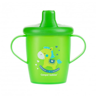 Canpol babies Nevylévací hrneček TOYS 250ml zelený