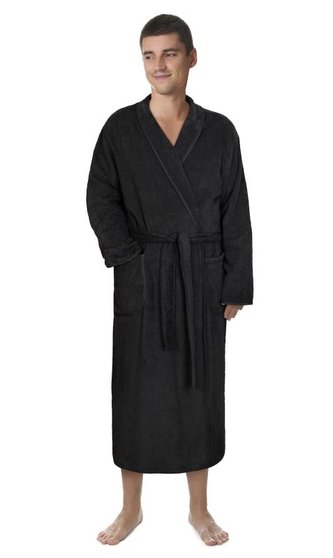 Froté župan pánský - černý - vel. XL