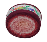 Příze SpagoYarn Rainbow - růžová, bílá, červená, vínová - 250g / 1000 m