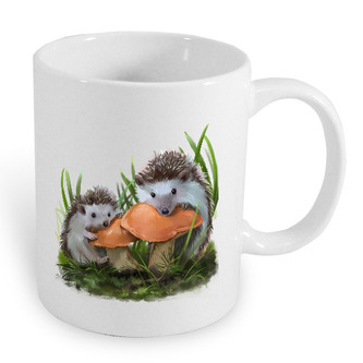 Hrníček s ilustrací ježků