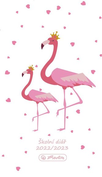 Školní diář 22-23, plameňáci