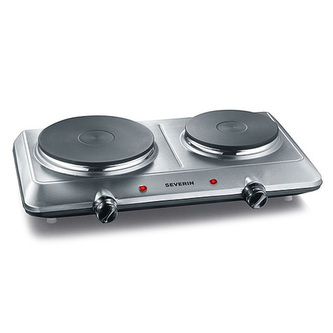 Vařič Severin, DK 1014, dvouplotýnkový, nerez, termostat, kontrolky, 2 500 W