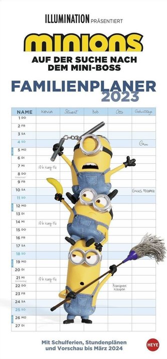 Minions Familienplaner 2023