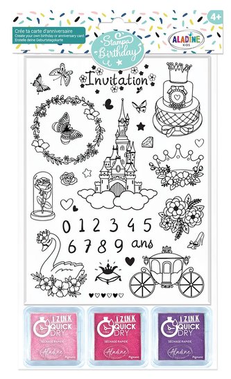 Razítka Aladine Stampo Birthday - princezny