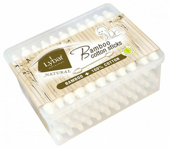 Lybar Original Natural Bamboo dětské vatové tyčinky 55 ks