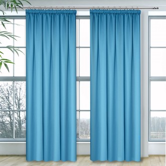 Dekorační závěs s řasící páskou LUCCA 250 světle modrá 140x250 cm (cena za 1 kus) MyBestHome