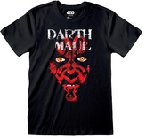 Pánské tričko Star Wars|Hvězdné války: Darth Maul Face (L) černá bavlna