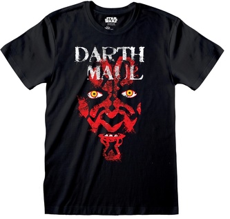 Pánské tričko Star Wars|Hvězdné války: Darth Maul Face (L) černá bavlna