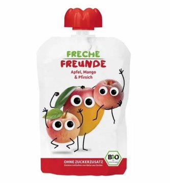 Freche Freunde Kapsička jablko, mango, broskev a rýžová krupice BIO 100 g