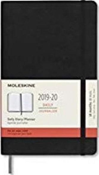 Moleskine: Diář 2019-2020 denní měkký černý L