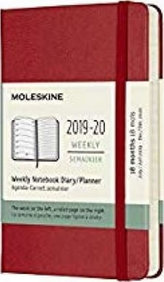 Moleskine: Plánovací zápisník 2019-2020 tvrdý červený S