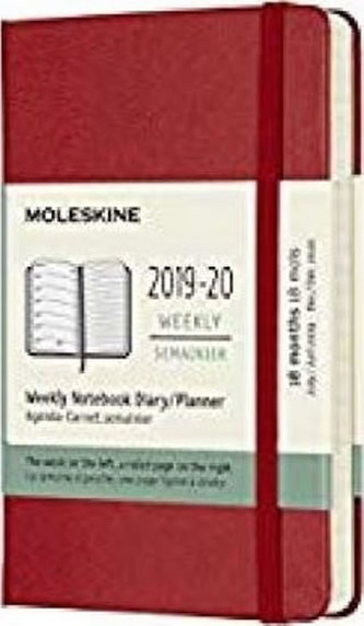 Moleskine: Plánovací zápisník 2019-2020 tvrdý červený S