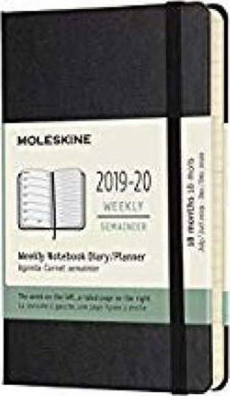 Moleskine: Plánovací zápisník 2019-2020 tvrdý černý S