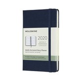 Moleskine: Horizontální týdenní diář 2020 tvrdý modrý S