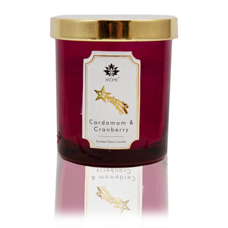Arôme Svíčka 125 g, v barevném skle, s víčkem, Cardamon and Cranberry
