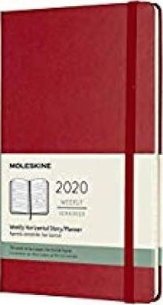 Moleskine: Horizontální týdenní diář 2020 tvrdý červený L