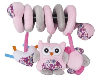 Plyšová spirála  sovička B11.020_ze soviček růžová B11.020.1.1