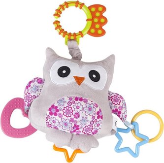 Edukační hračka s vibracemi a melodíí sovička_růžová H13