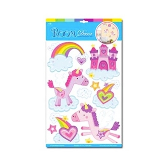 3D nálepky na stěnu jednorožce