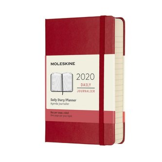 Moleskine: Diář 2020 denní tvrdý červený S