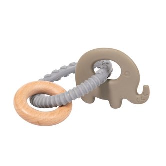 Kousátko B-Rattle Rings Elephant Blue