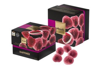 Maliny sušené mrazem obalené v bílé čokoládě