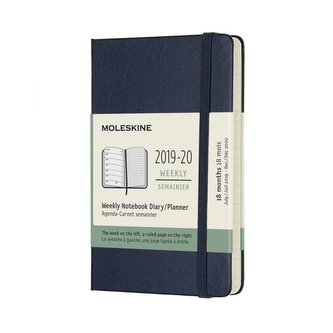 Moleskine: Plánovací zápisník 2019-2020 tvrdý modrý S