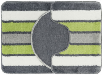 Koupelnová + WC předložka - sada 3 ks GOTHA šedá/zelená 50x70 cm, 40x50 cm, 47x51 cm MultiDecor