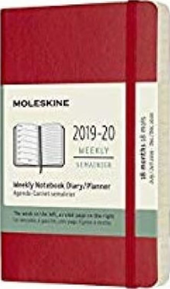 Moleskine: Plánovací zápisník 2019-2020 měkký červený S