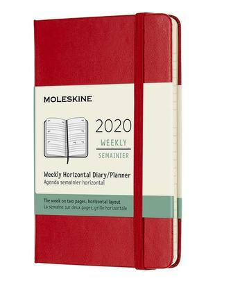 Moleskine: Horizontální týdenní diář 2020 tvrdý červený S