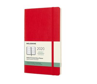 Moleskine: Horizontální týdenní diář 2020 měkký červený L