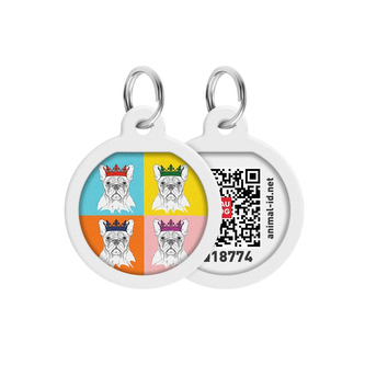 Waudog chytrá ID známka s QR tagem French King