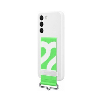 Samsung Silicone Cover with Strap S22, White
