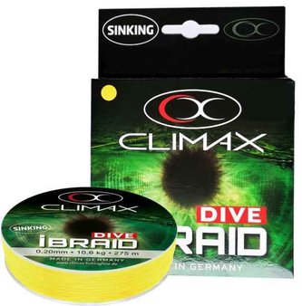 Potápivá šňůra Climax iBraid DIVE žlutá 135m Průměr: 0,08mm Nosnost: 3,2 kg