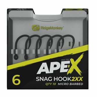RIDGEMONKEY: Háček Ape-X Snag Hook 2XX Barbed Velikost 6 10ks